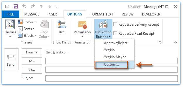 how to include voting buttons in outlook email 2010