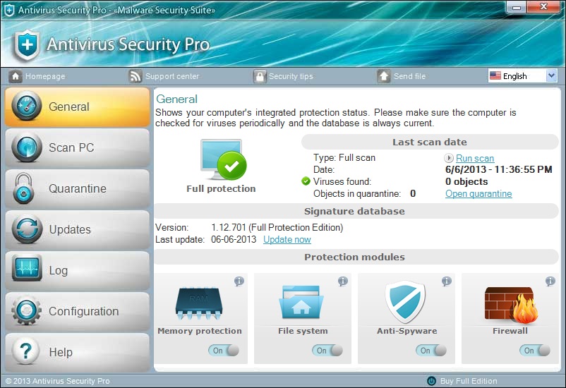 come rimuovere direttamente antivirus Security Pro in Windows 8