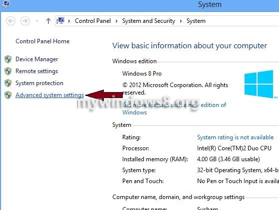 come rimuovere l'archivio delle pagine in Windows 8