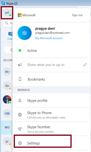 how to remove skype from the taskbar