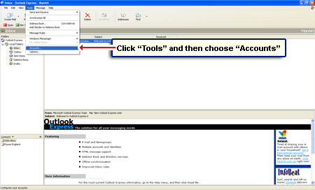 cómo configurar el correo en vivo en Outlook Express