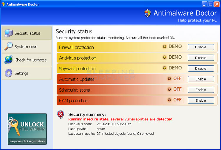 how to uninstall antimalware doctor software