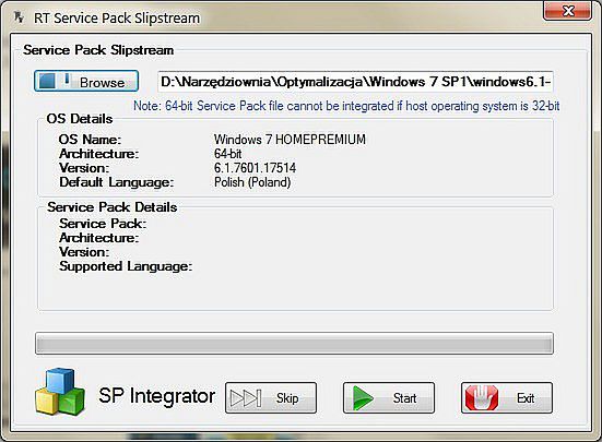 integracja service pack z windows 7