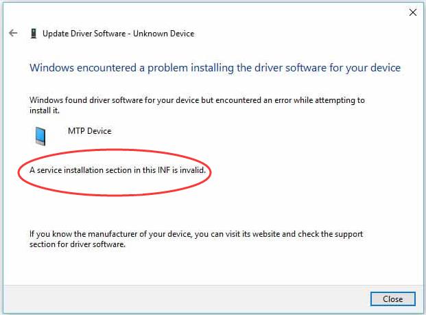 invalid hardware driver detected error