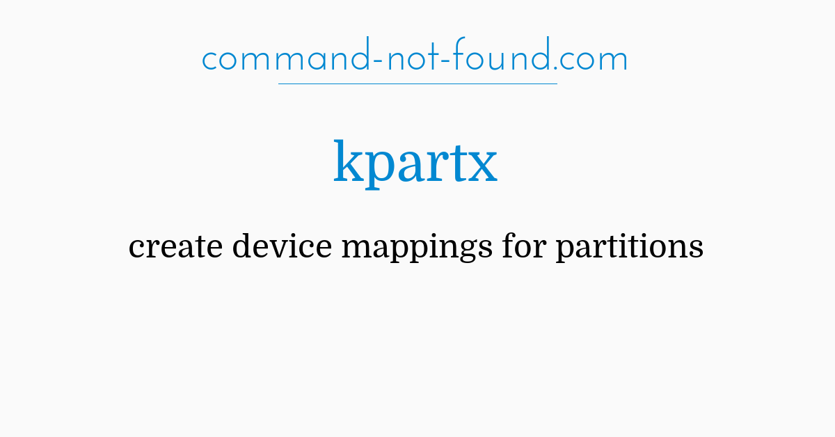 kpartx manage not found