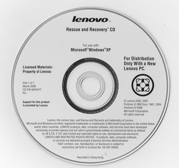 Lenovo-Systemwiederherstellungsdatenträger