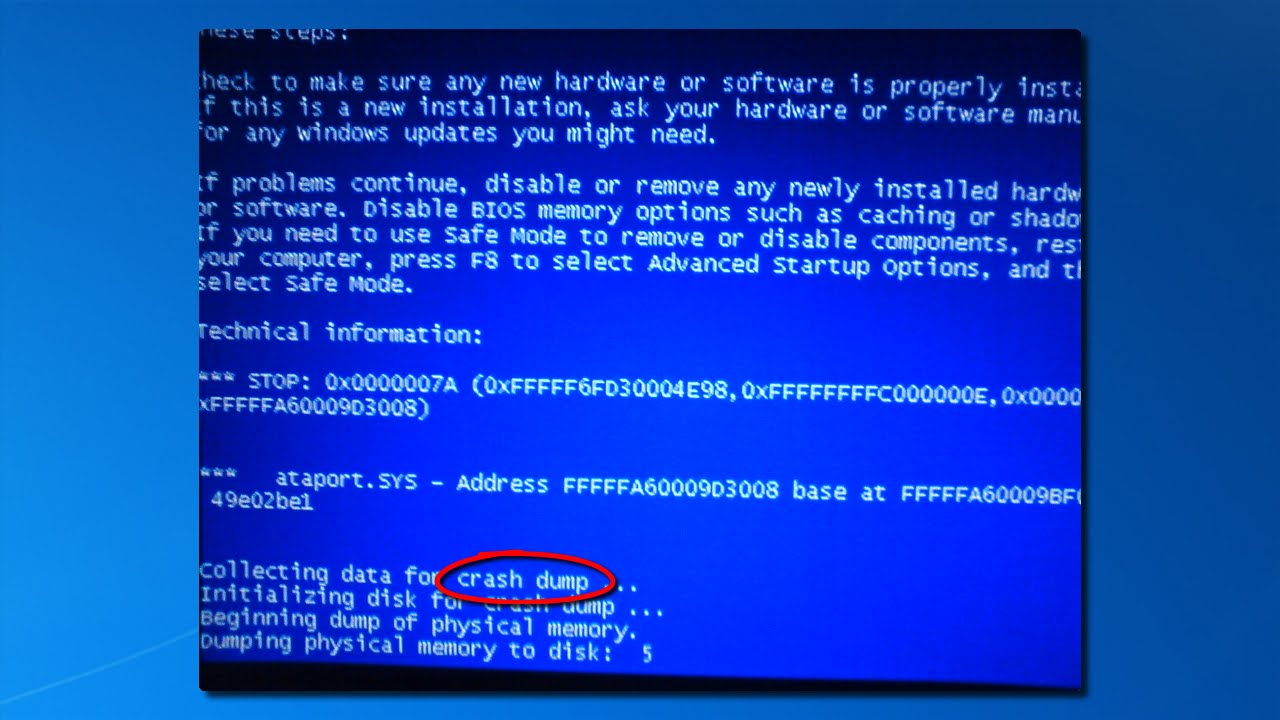 volcado de memoria por caída de Windows 7