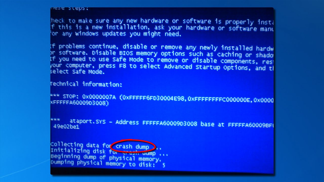 memory freeze dump windows 7