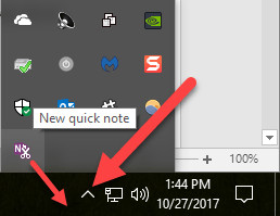 icona della barra delle applicazioni di Microsoft Onenote