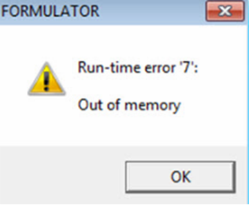microsoft Visual Basic 런타임 오류 7 out behind memory