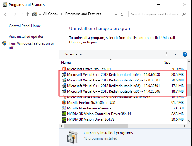 environnement d'exécution Microsoft Visual C