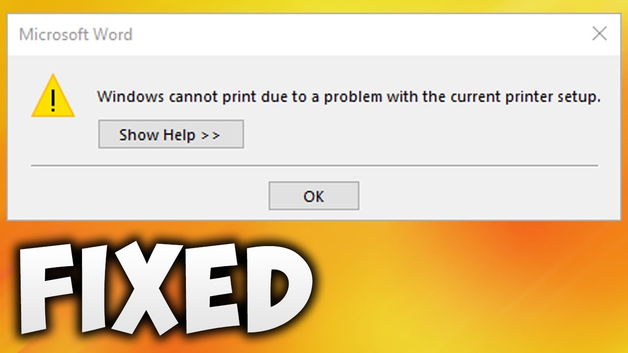 Microsoft Word Link Building to Printer Error