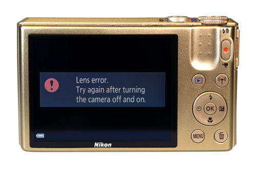 my nikon coolpix 카메라에 렌즈 오류가 표시됨