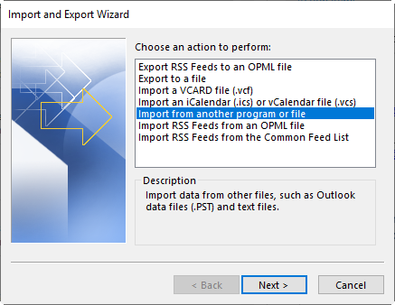 otwieranie plików ost w programie Outlook 2007