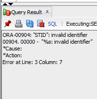 ora 00904 invalid identifier error