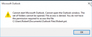 outlook kan pst-archieftoegang geweigerd