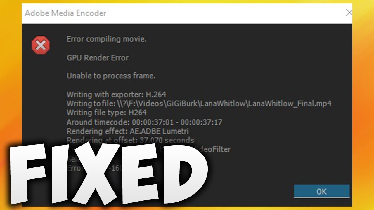 premiere pro cs6 error compiling movie unknown error