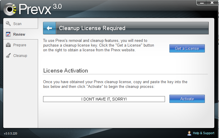 prevx 3.0 cleanup license key free