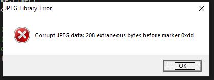 error recuperable corrupto disco duro jpeg final prematuro del segmento de datos