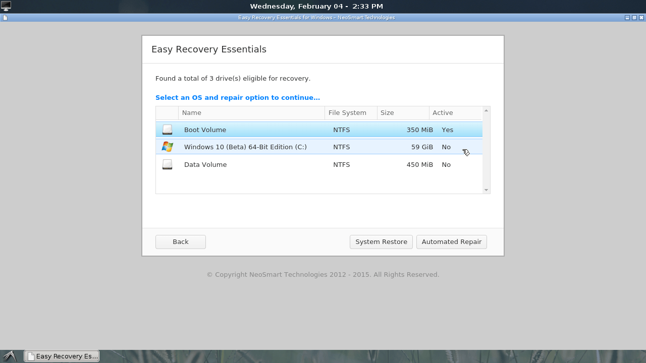 fichier iso du disque de récupération téléchargé par neosmart pour réaliser le téléchargement