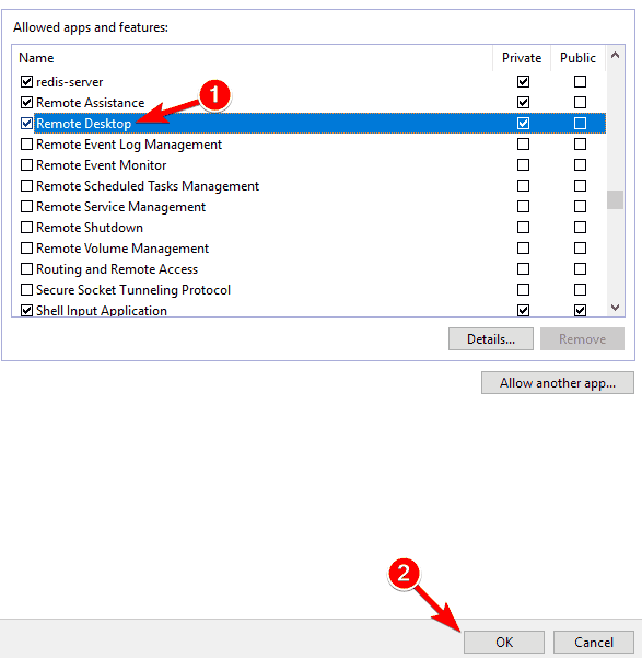 O firewall do Windows da área de trabalho do computador remoto não está em execução