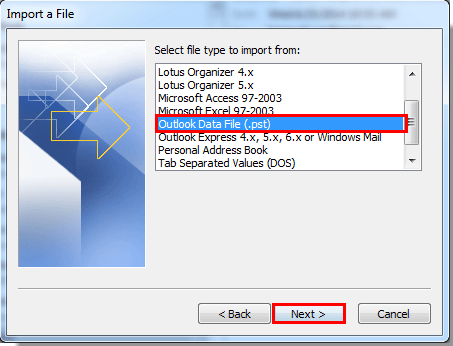 restaurar archivo en Outlook 2003