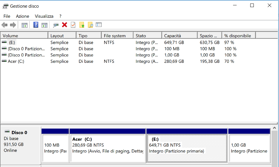riparazione file system hard hard disk drive esterno