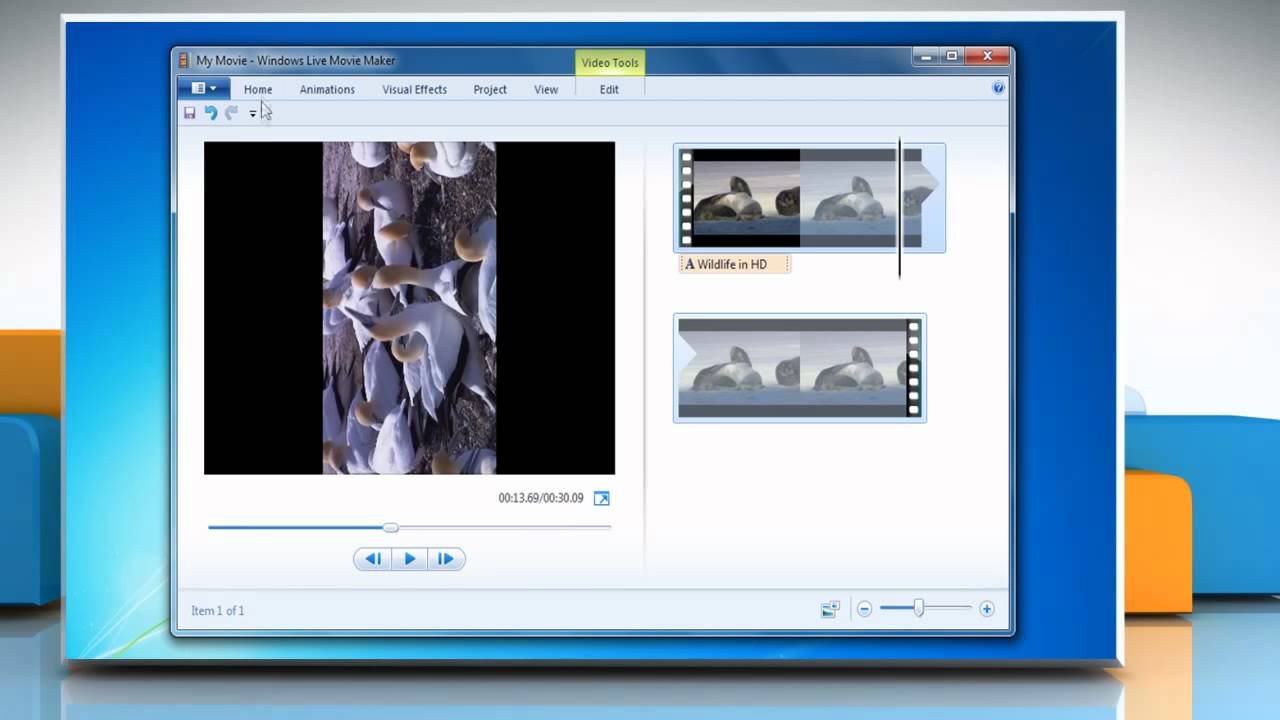 rotate videos in windows movie maker