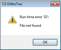 run instance error 53 file