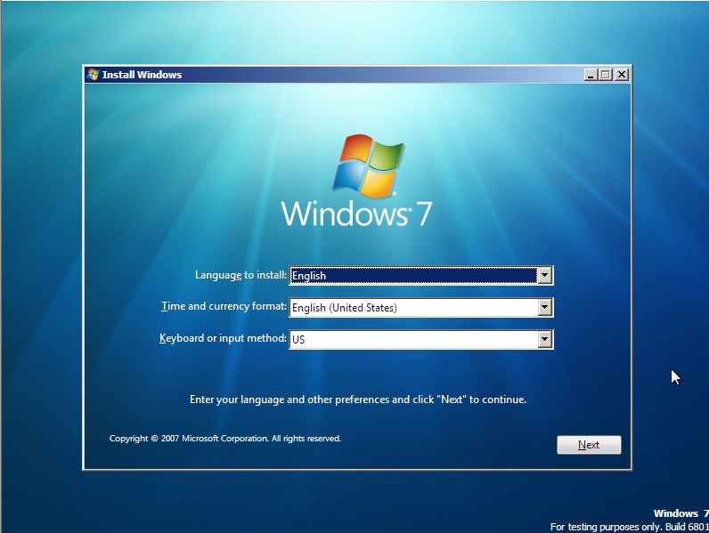 screenshots in windows 7 installation