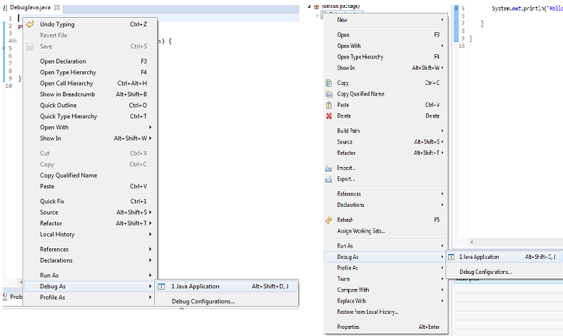 setting debug mode in eclipse