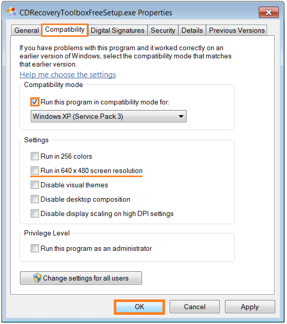 setup.exe applicazione scelta errata windows xp
