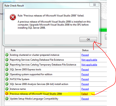 SQL Server 2008 Express-Auftragsfehler