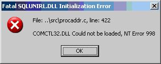 sqlunirl dll initialization error