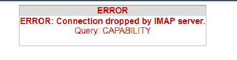 squirrel error connection dropped by imap server. query capability