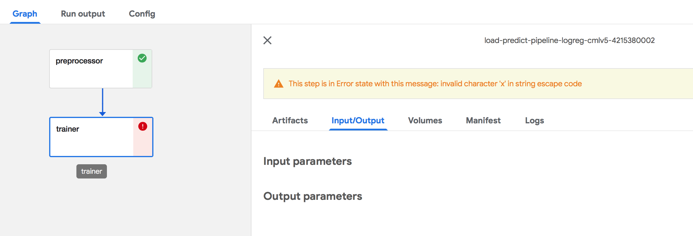 system_error error exception return from pipeline processing