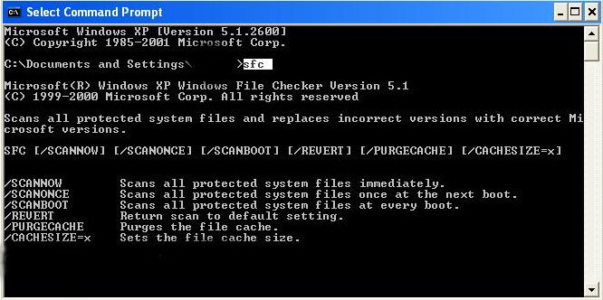 System File Checker Victory 2003