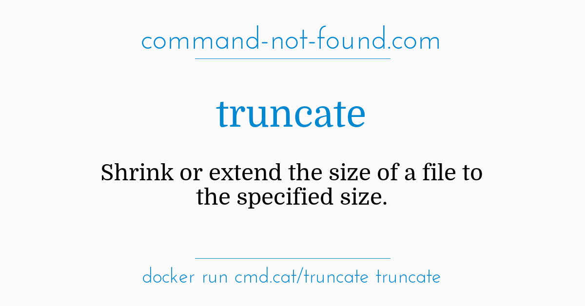 truncate management not found