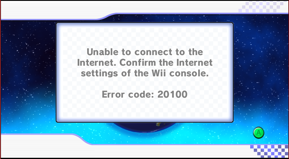 unable to connect to the net error code 20100