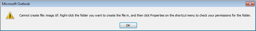 unable to make attachments in Outlook 2010 can write file