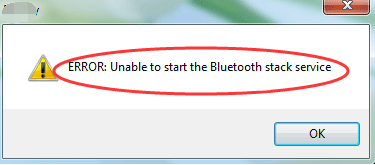 unable to start bluetooth stack service sony vaio