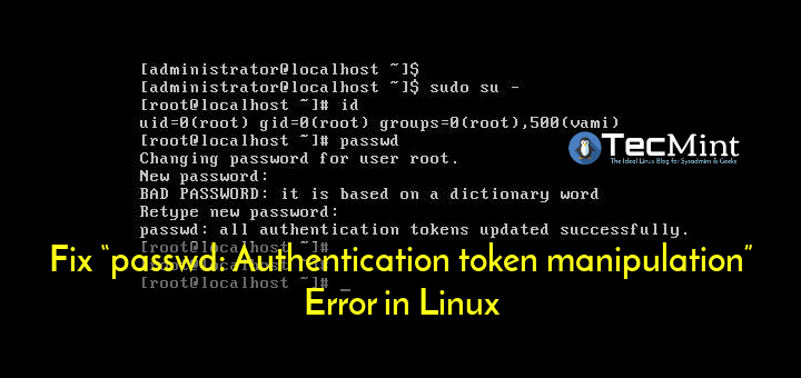 error de manipulación del token de validación de Unix