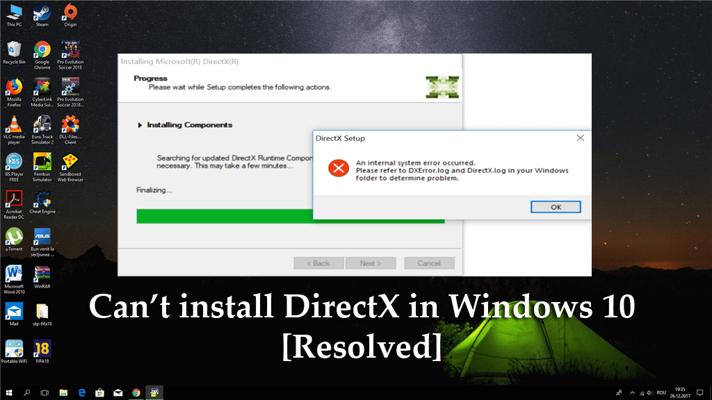 actualizar DirectX sin conexión a Internet