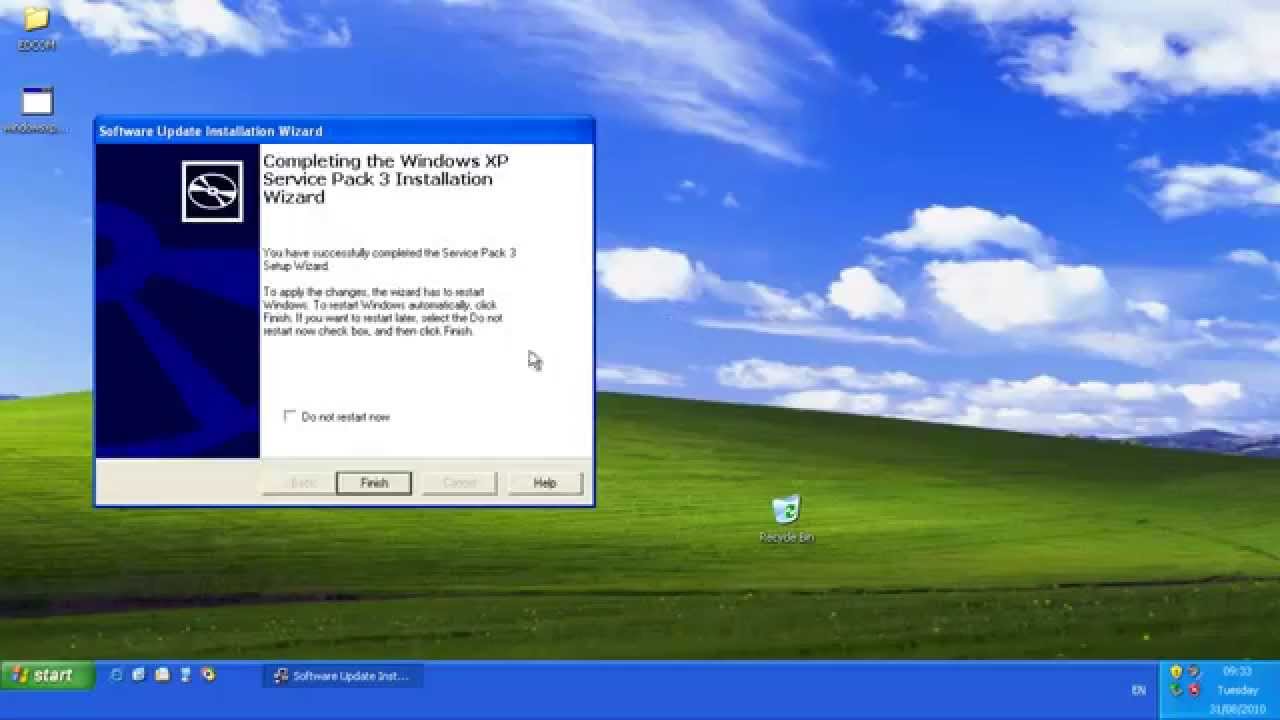 새로운 Windows XP를 서비스 팩 3으로 업데이트