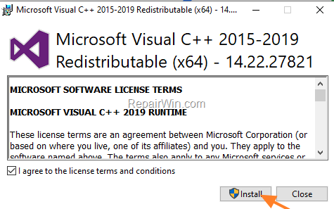 visual c 8 runtime 64 bit