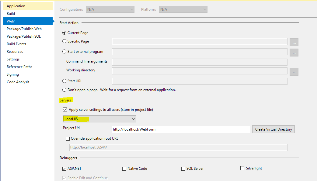 vs2010 debug with iis express