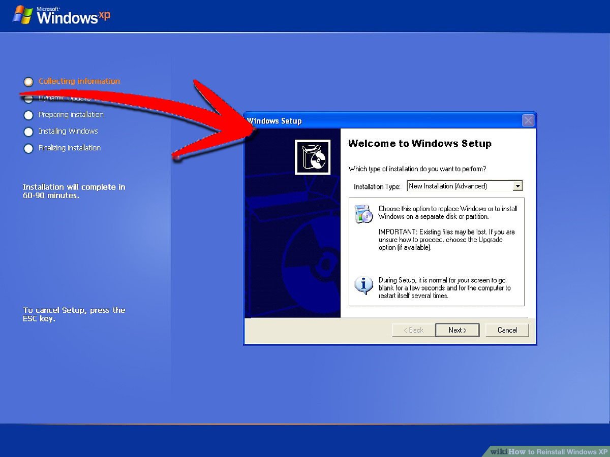 cuándo volver a instalar Windows XP