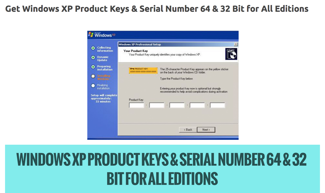 where to find serial in windows xp cd