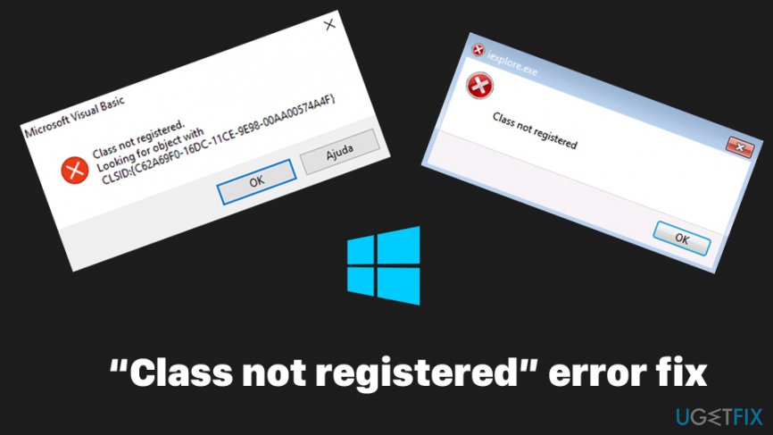 la clase de Windows 2003 no se considera registrada